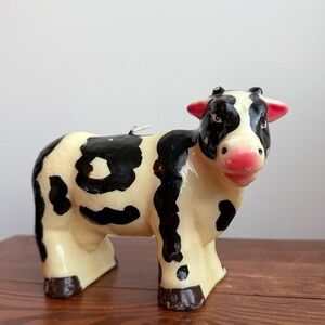 Vintage Dairy Cow Candle Unlit Collectible Decor Farmhouse